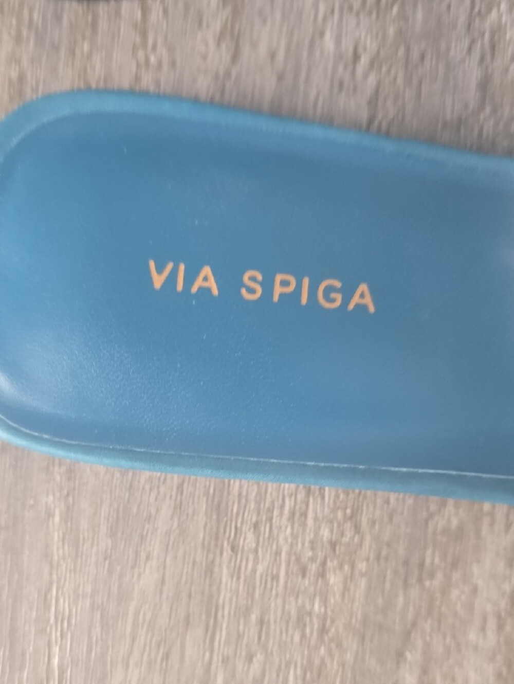Like NewVia Spiga Blue Leather Slide Sandals with Silver Ring Zipper - Picture 3 of 11